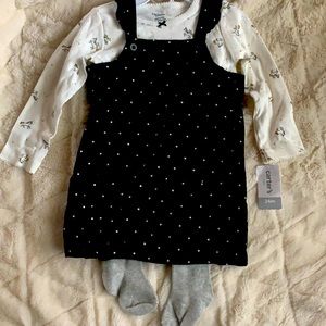 Carter’s Polka-DotCorduroyJumperUnicornTee24m🦄